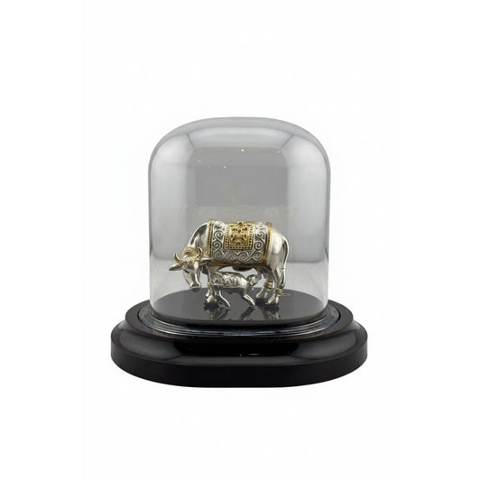 999 Pure Silver Sacred Cow Idol in Protective Acrylic Dome