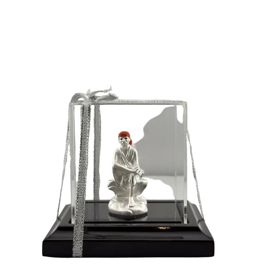 999 Pure Silver Sai Baba Idol 9gm in Protective Acrylic