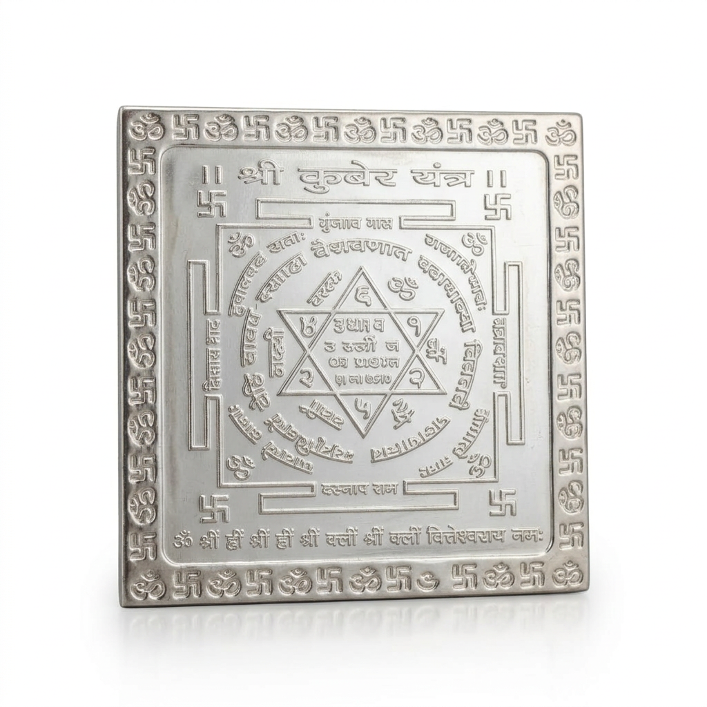 Silver Shri Kuber Yantra Plate
