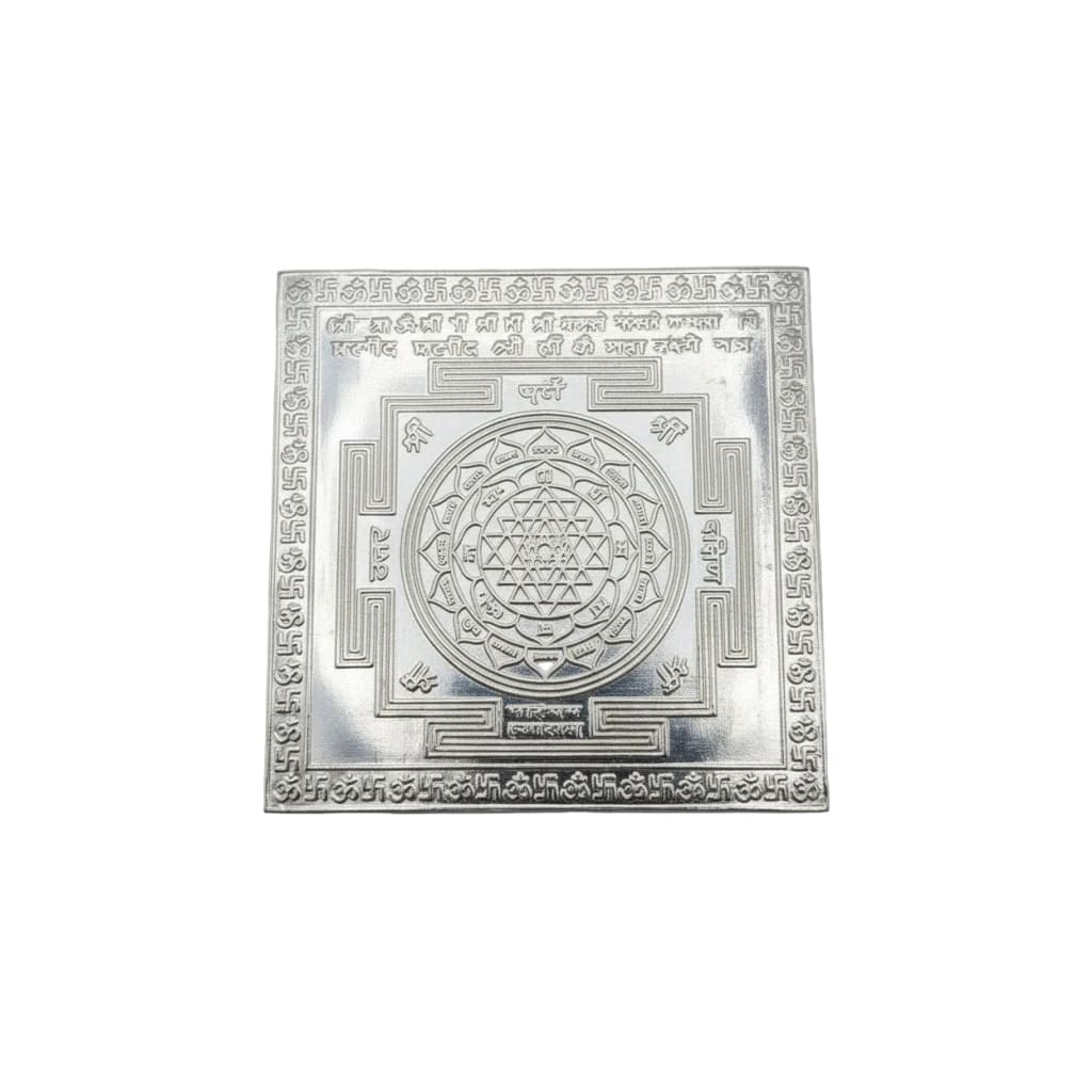 Silver Shri Yantra Plate – Sacred Geometry for Wealth &