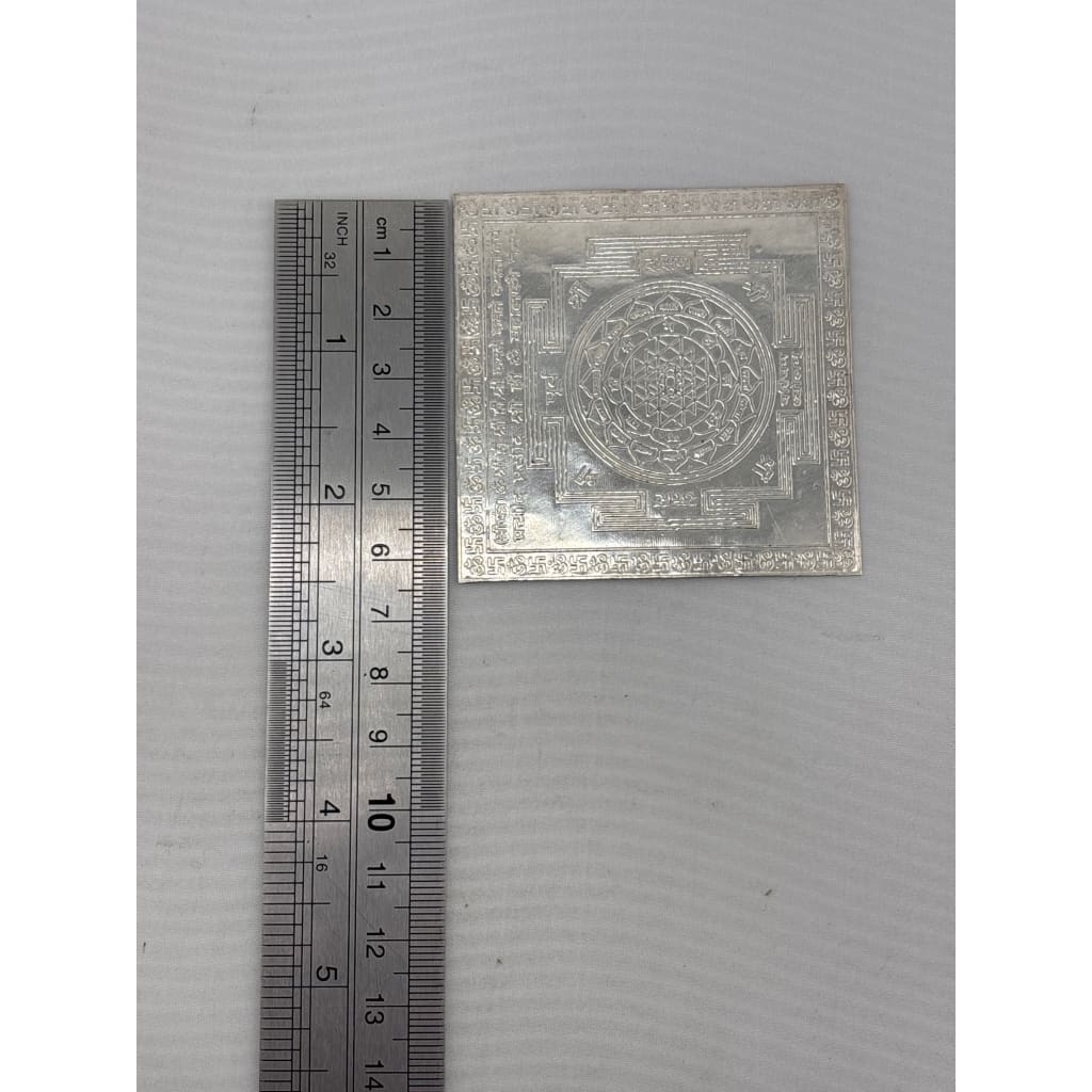 Silver Shri Yantra Plate – Sacred Geometry for Wealth &