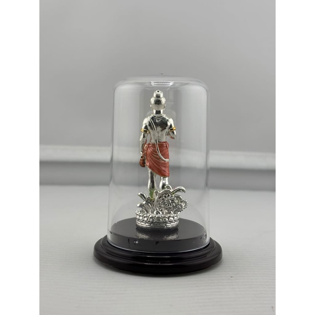 999 Pure Silver Swaminarayan Idol in Acrylic Dome