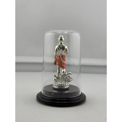 999 Pure Silver Swaminarayan Idol in Acrylic Dome
