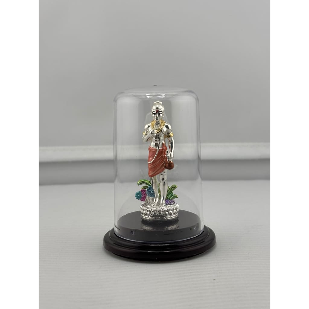 999 Pure Silver Swaminarayan Idol in Acrylic Dome