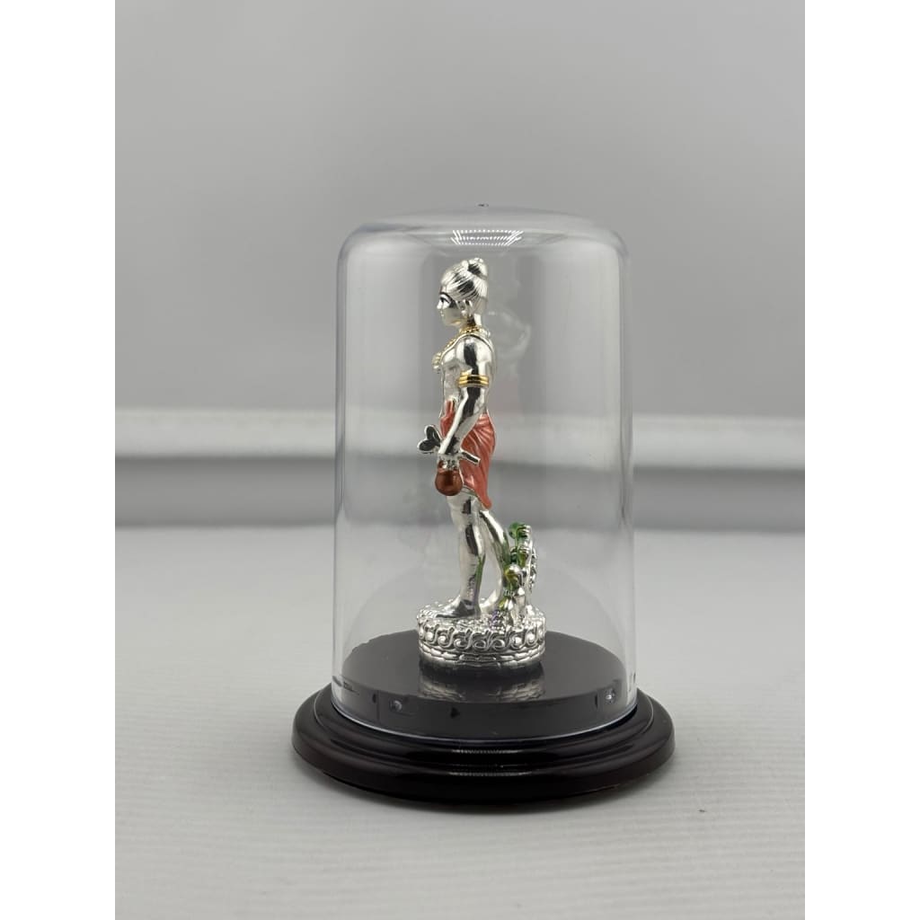 999 Pure Silver Swaminarayan Idol in Acrylic Dome