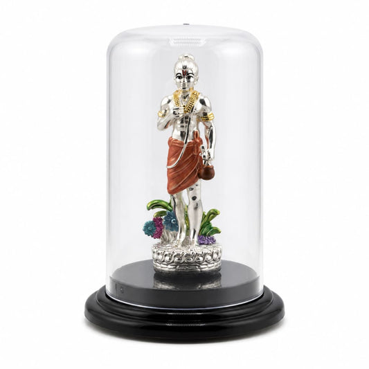 999 Pure Silver Swaminarayan Idol in Acrylic Dome