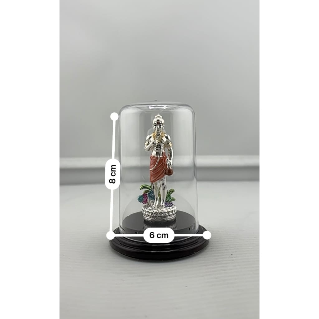999 Pure Silver Swaminarayan Idol in Acrylic Dome