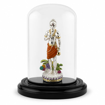 999 Pure Silver Swaminarayan Idol in Protective Acrylic