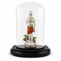 Load image into Gallery viewer, 999 Pure Silver Swaminarayan Idol in protective acrylic dome
