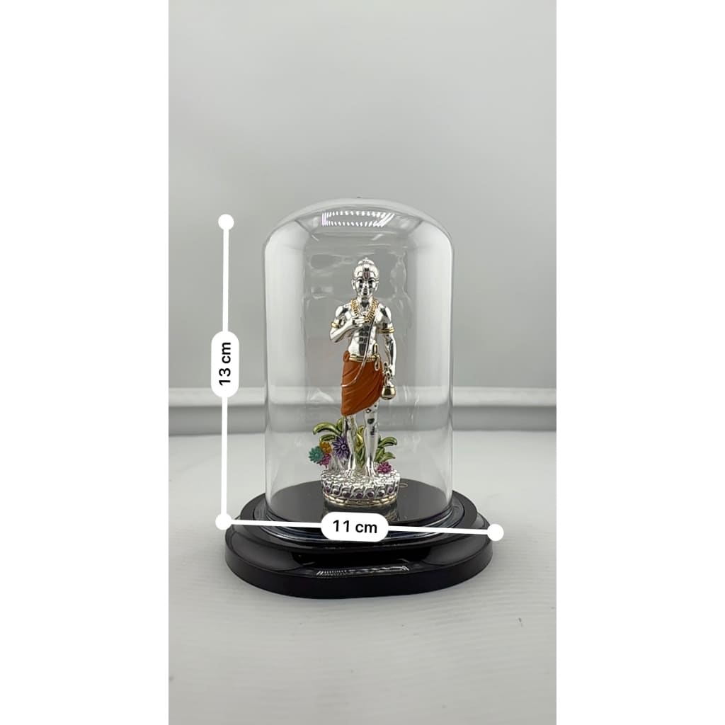 999 Pure Silver Swaminarayan Idol in Protective Acrylic
