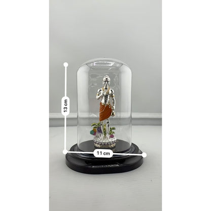 999 Pure Silver Swaminarayan Idol in Protective Acrylic
