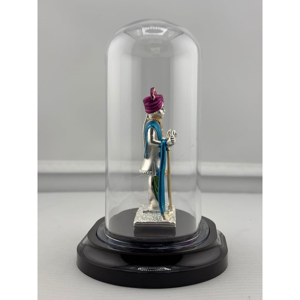 999 Pure Silver Swaminarayan Idol in Protective Acrylic
