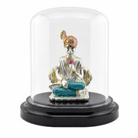 Load image into Gallery viewer, 999 pure silver Swaminarayan idol in acrylic dome

