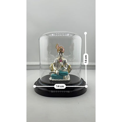 999 Pure Silver Swaminarayan Idol in Protective Acrylic