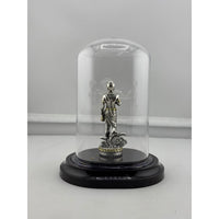 Load image into Gallery viewer, Swaminarayan silver idol in protective dome back view
