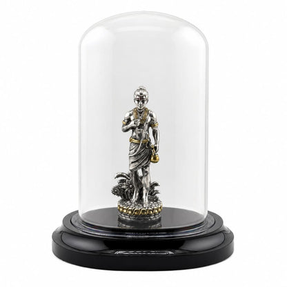 999 Pure Silver Swaminarayan Idol in Protective Acrylic