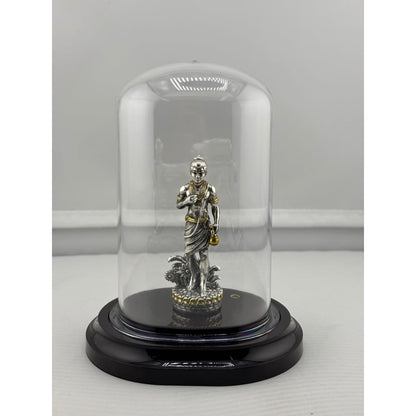 999 Pure Silver Swaminarayan Idol in Protective Acrylic