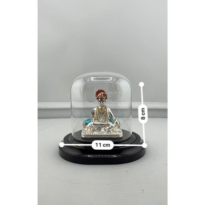 999 Pure Silver Swaminarayan Idol in Protective Dome 15G