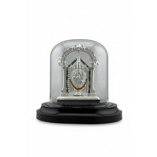 999 Pure Silver Tirupati Balaji Idol in Protective Acrylic