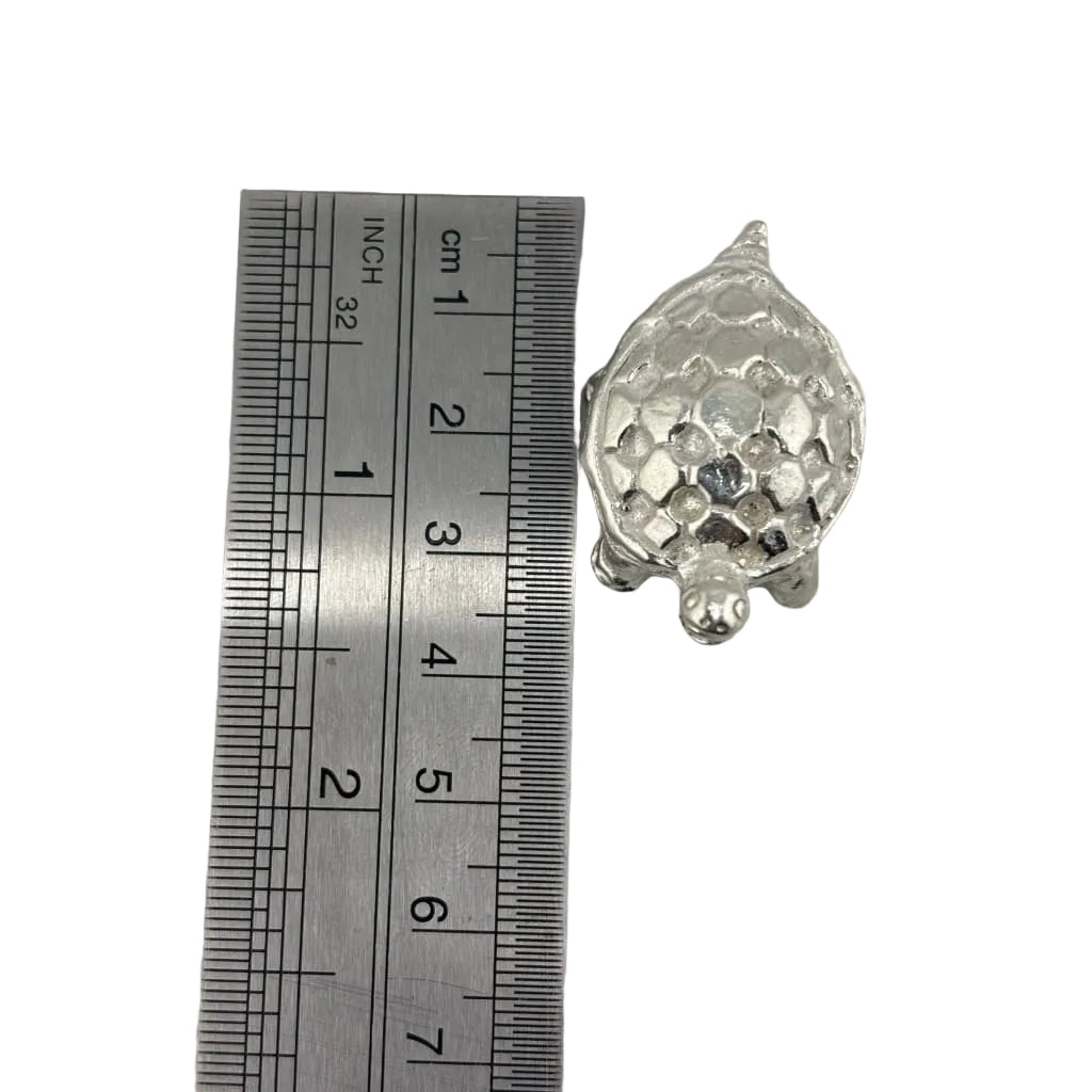 Silver Turtle Figurine 22gm - Auspicious Kachua/Tortoise