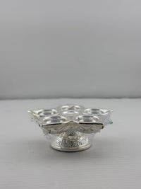 Load image into Gallery viewer, Silver Diya Design 3 34gm – Traditional Pooja Lamp for Temple &amp; Festivals
