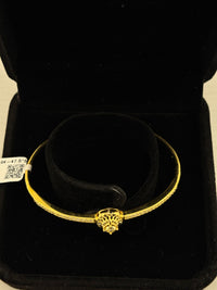 Load image into Gallery viewer, 925 Sterling Silver Gold Plated Sunburst CZ Open Bangle Bracelet
