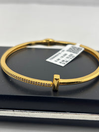 Load image into Gallery viewer, Sterling Silver Gold Plated openable Nail bangle
