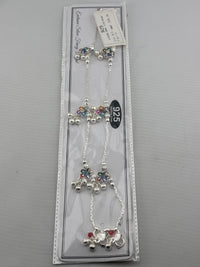 Load image into Gallery viewer, Multicolor Floral Ghungroo Silver Anklet – 925 Sterling Silver – Adjustable – 33.8 g
