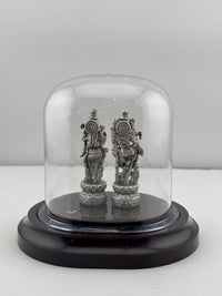 Load image into Gallery viewer, 999 Pure Silver Radha Krishna Idol 12gm – Divine Couple Murti for Temple &amp; Gifting
