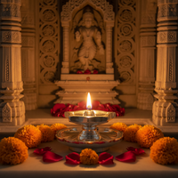Load image into Gallery viewer, Silver Diya Design 2 36gm – Traditional Pooja Lamp for Temple &amp; Festivals
