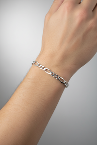 Load image into Gallery viewer, 925 Sterling Silver Figaro Chain Bracelet – Italian Link
