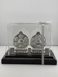 Load image into Gallery viewer, 999 Pure Silver Ganesha &amp; Lakshmi Idol 136gm – Grand Prosperity Murti for Home Mandir
