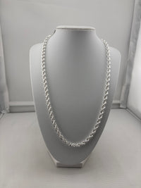 Load image into Gallery viewer, 925 Sterling Silver Rope Chain Necklace – Twisted Design, Heavy Silver Chain for Men &amp; Women | Length- 0.80
