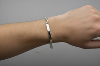Load image into Gallery viewer, Silver Curb Link ID Bracelet 925 – Engravable Name Plate | 6mm
