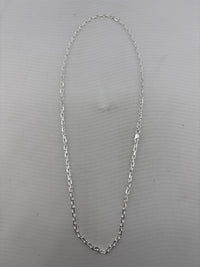 Load image into Gallery viewer, Flat Cable Silver Chain in 925 Sterling Silver | Oval Link Necklace (18 inch, 20 Inch)
