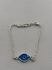 Load image into Gallery viewer, 925 Sterling Silver Blue Evil Eye Chain Bracelet | 4g
