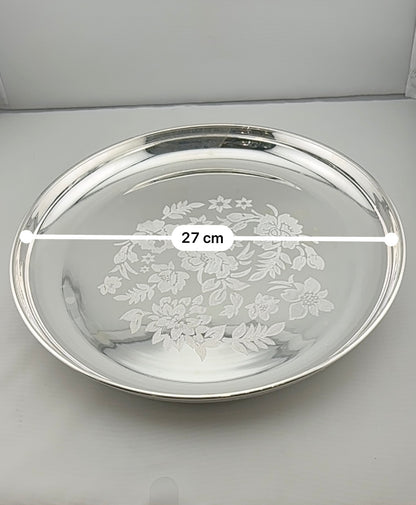 Silver Large Plate 450gm – Traditional Serving Plate