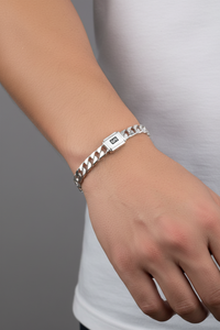 Load image into Gallery viewer, Silver Japanese Angular Curb Link Bracelet 925 – Angular Flat Chain | 9mm
