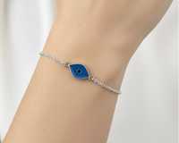 Load image into Gallery viewer, 925 Sterling Silver Blue Evil Eye Chain Bracelet | 4g
