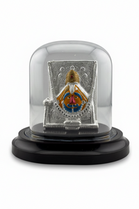 Load image into Gallery viewer, 999 Pure Silver Salasar Balaji Idol in Protective Acrylic Dome – Divine Hanuman Murti for Temple &amp; Gifting 21G
