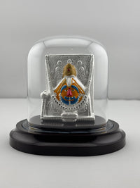 Load image into Gallery viewer, 999 Pure Silver Salasar Balaji Idol in Protective Acrylic Dome – Divine Hanuman Murti for Temple &amp; Gifting 21G
