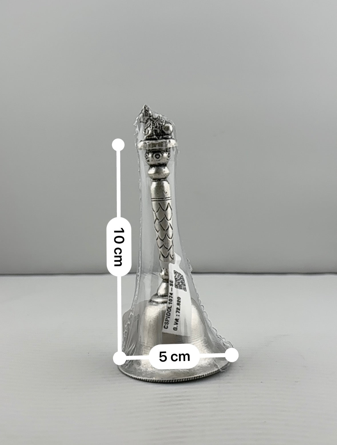 Silver Pooja Bell with Cow on the Handle – 72g