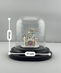 Load image into Gallery viewer, 999 Pure Silver Kubera Idol 12gm in Protective Acrylic Dome – Divine Wealth God Murti for Home Mandir &amp; Gifting
