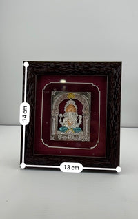 Load image into Gallery viewer, 999 Pure Silver Ganesha Photo Frame 20gm – Auspicious Frame silver idol
