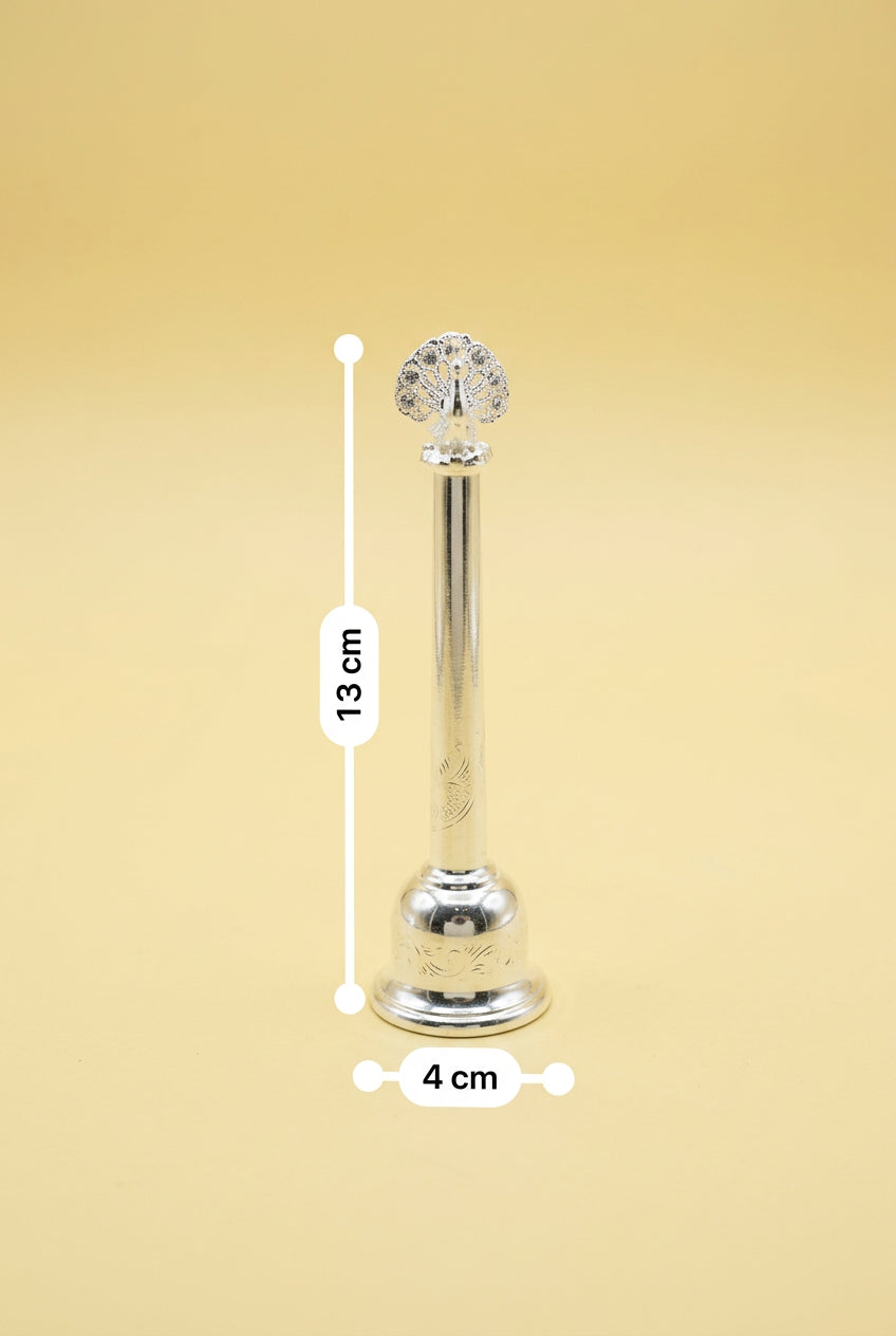 Silver Pooja Bell with Plain Detailing – 50g