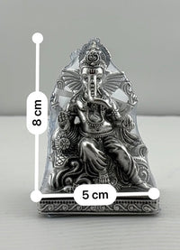 Load image into Gallery viewer, Silver Lord Ganesh Idol heavy – Spiritual Ganesh Murti for Temple Decor &amp; Festivals
