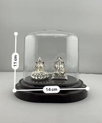 Load image into Gallery viewer, 999 Pure Silver Ganesha &amp; Lakshmi Idol 13gm – Prosperity Murti for Diwali &amp; Temple Décor
