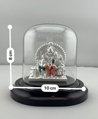 Load image into Gallery viewer, 999 Pure Silver Shiva Family Idol 22g in Protective Acrylic Dome – Spiritual Parivar Murti for Temple Decor
