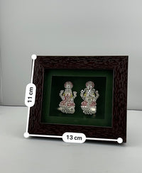 Load image into Gallery viewer, 999 Pure Silver Ganesha &amp; Lakshmi Flat Idol with Box 10gm – Auspicious Gift Box

