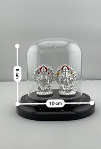Load image into Gallery viewer, 999 Pure Silver Ganesha &amp; Lakshmi Idol Design 3 18gm
